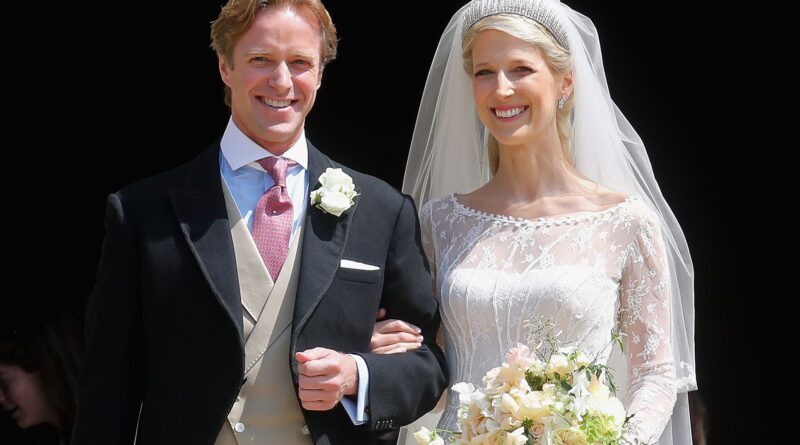 Thomas Kingston and Lady Gabriella Kingston after their wedding at St George's Chapel in Windsor in 2019.